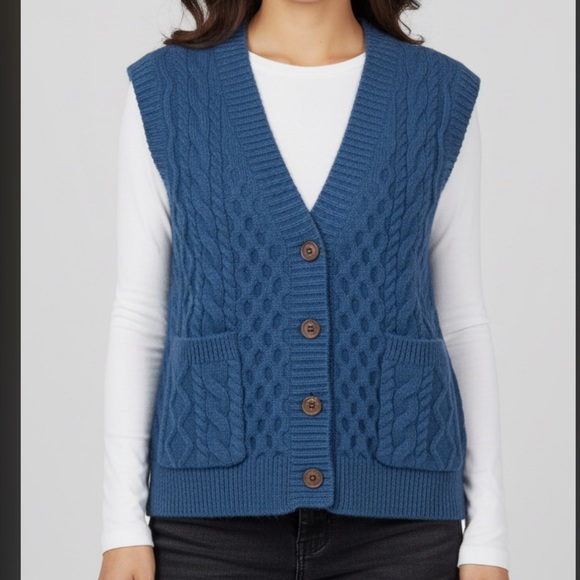DEMYLEE Blue Wool Sweater Vest - Picture 16 of 16